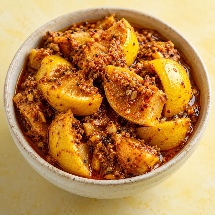 Illustrative Spicy Lemon Pickle food photograph