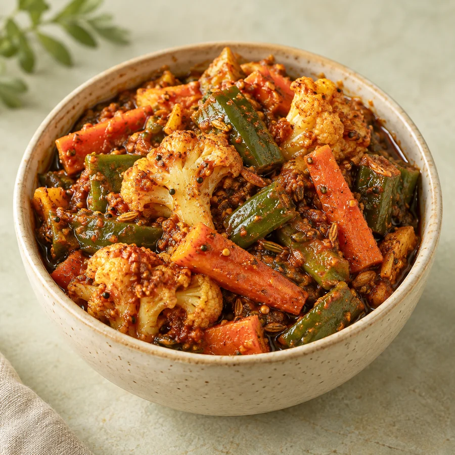 Illustrative Mixed Vegetable Pickle food photograph