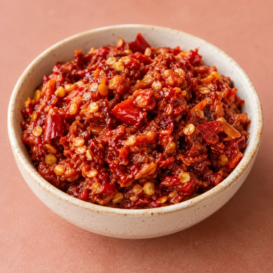 Illustrative Sweet & Spicy Red Chilli Thecha food photograph