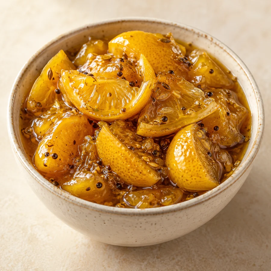 Illustrative Sweet Lemon Pickle food photograph